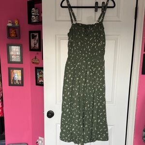 Torrid Olive Dress with White Floral Accents
